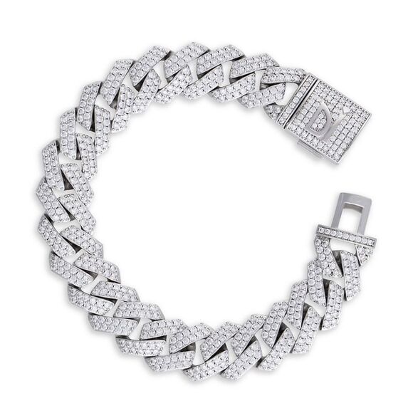 Darkai 18K White Gold-Plated & Cubic Zirconia Chain Bracelet - Picture 2 of 12